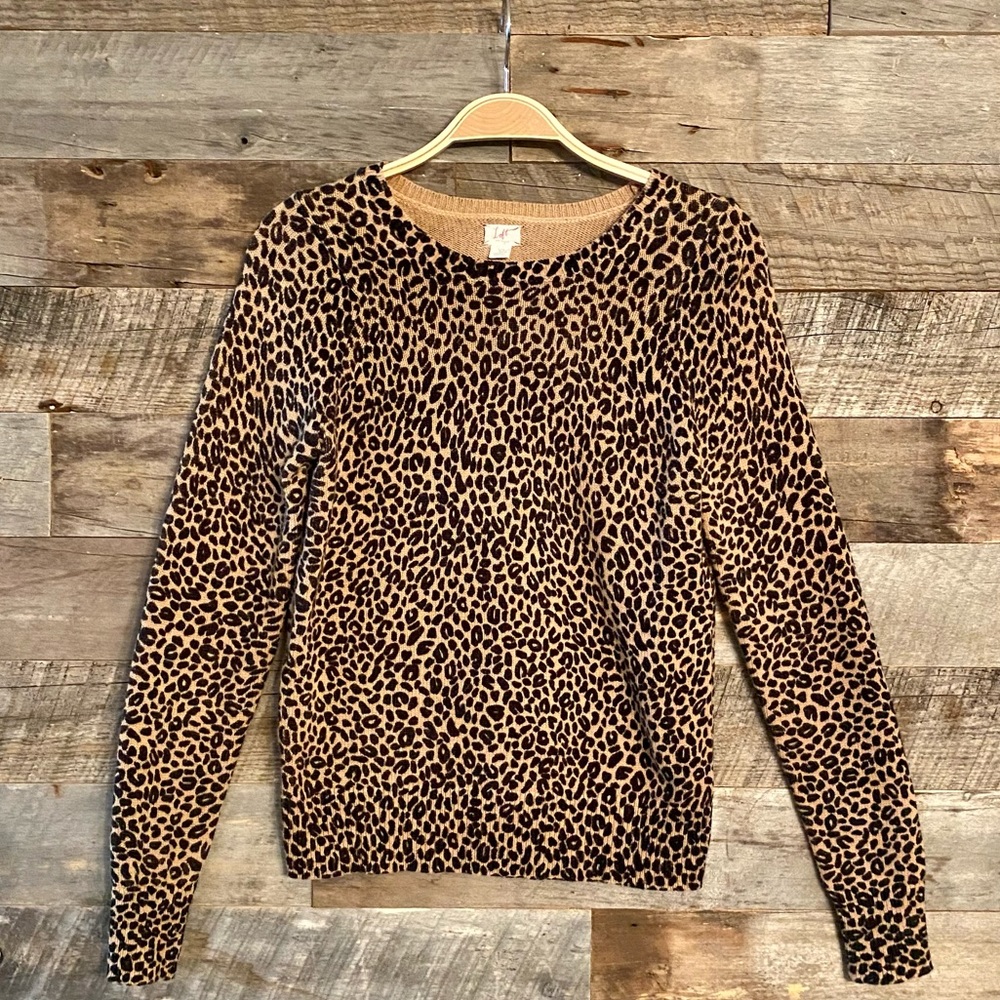 LOFT, XS, Cheetah Print Sweater